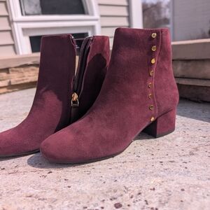 Women's Burgundy Wharton Almond Boots - Lauren by Ralph Lauren